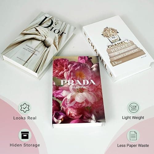 TOP CLADD Coffee Table Decorative Books For Home Decor, Fake Books For Decoration, Aesthetic Bookshelf Decor for Living Room Office Bedroom, 3 Piece. - Orange thumbnail 4