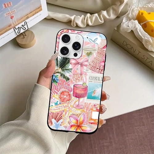 Zrutru 2 Pack Preppy Pink Collage Phone Cases for iPhone 16 Pro Max Case Trending Collage Phone Case Shockproof Soft Silicone TPU Bumper Cover Phone Case Funda for iPhone 16 Pro Max 6.9 Inch thumbnail 5
