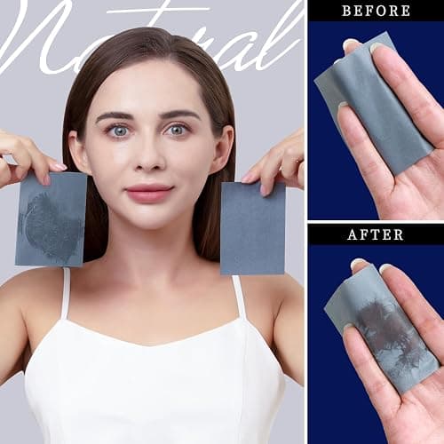 Teenitor 800 Counts Oil Blotting Papers for Face, Bamboo Charcoal Oil Absorbing Sheets for Oily Skin, Oil Blotting Sheets for Face, Oil Absorbent Pads Blotter Paper, Oil Face Wipes Large 10cmx7cm thumbnail 5