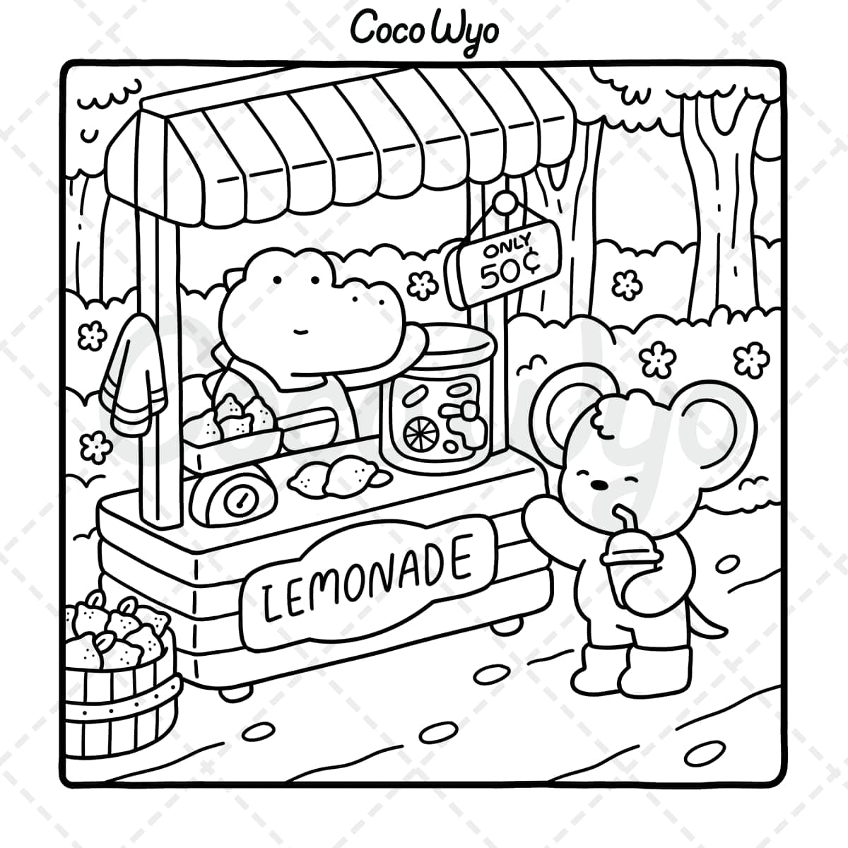 Cozy Friends: Coloring Book for Adults and Teens Featuring Super Cute Animal Characters with Easy and Simple Designs for Relaxation thumbnail 9