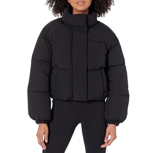 Amazon Essentials Womens Cropped Full-Zip Puffer Jacket (Quilted Matte or Sherpa Fleece) - Image 1