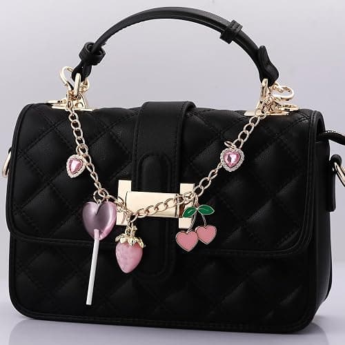 Disengor Bag Charms Chain for Handbags, Purse Tote Backpack Accessories | Pink Red Strawberry Cherry Heart Lollipop Charms, Purse Extender Chain Strap, Cute Keychain Pants Decor Gifts for Women thumbnail 3