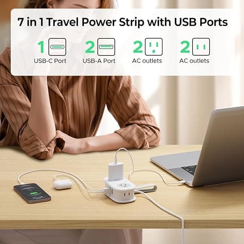 Travel Power Strip, ORICO 4 Outlets 3 USB Ports (1 USB C) with 4FT Wrapped Short Extension Cord, Compact Power Strip for Hotel Travel Essentials Cruise Approved-AP3 thumbnail 4