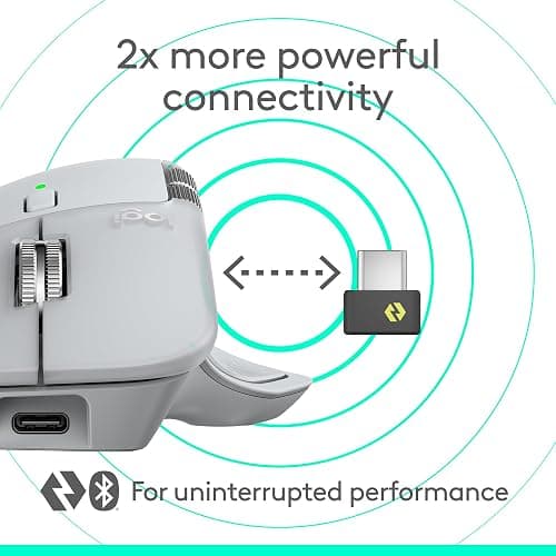 Logitech MX Master 4, Ergonomic Wireless Mouse with Advanced Performance Haptic Feedback, Ultra-Fast Scrolling, USB-C Charging, Bluetooth, Windows, MacOS - Pale Gray thumbnail 6