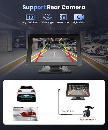 Podofo Portable Car Stereo Wireless Carplay Android Auto,7 Inch Touch Screen Car Radio with Bluetooth Hands-Free/Mirror Link/Maps Navigation/Voice Control/TF Card/AUX,for Cars, Trucks, SUVs thumbnail 7
