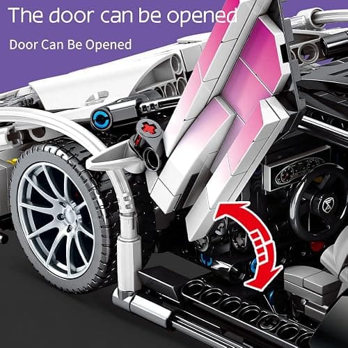 Mesiondy Sports Car Building Blocks Toys Boys or Adults Kits，1:14 MOC Building Set Raceing Car Model,Cars for Boys Age 12-16 8-14，1337 Pieces thumbnail 5