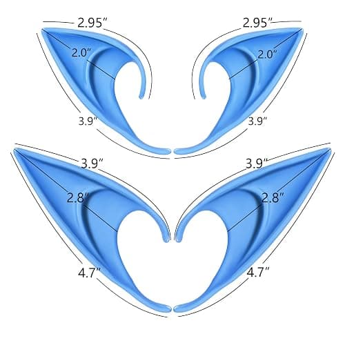 FRESHME Fairy Pixie Elf Ears - Cosplay Soft Pointed Ears Elven Masquerade Vampire Fairy Ears Makeup Costume Accessories thumbnail 6