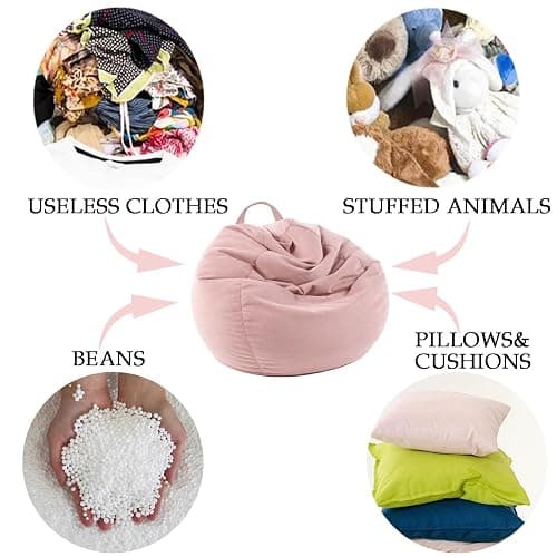 LPMOERA Stuffed Animal Storage Bean Bag Chair Cover (No Filler) for Kids and Adults.Pets Dogs/Cats Lazy Beds.Soft Premium Corduroy Stuffable Bean Bag for Organizing Children Plush Toys or Memory Foam thumbnail 4