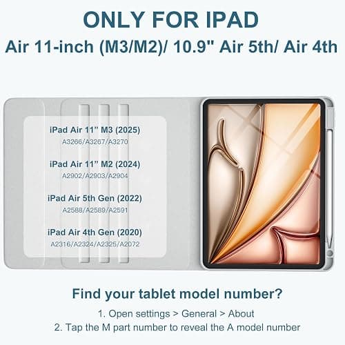 Harvopu Compatible with iPad Air 11-inch/ 10.9" Air 5th 4th Generation Case with Keyboard - Backlit Detachable, Folio Cover with Pencil Holder for iPad Air 11 Inch M3/M2, Air 5/ Air 4 (Gray) thumbnail 2