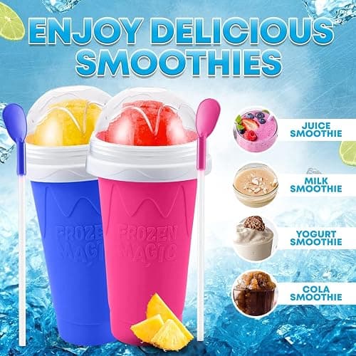 Paydaan Pack of 2 Magic slushie cup, instant Frozen Slushy cup Drink Maker, Double-Layer Reusable slushie maker, Perfect for Homemade Slushies, Frozen Drinks & Summer Treats thumbnail 2