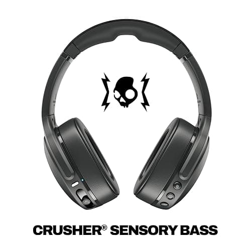 Skullcandy Crusher Evo Wireless Bluetooth Headphones with Multi-Sensory Bass, Noise Isolating Over-Ear Fit, Up to 40 Hours Battery, Microphone for iPhone Android - True Black thumbnail 2