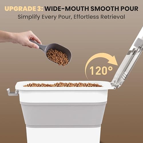 DDMOMMY 20-23 Lbs Dog Food Storage Container, Collapsible Dog Food Container with Transparent Airtight Lid,Multifunctional Pet Food Storage Container for Dog Cat,Rice,Flour,Pet Food Scoop and Dog Bowl thumbnail 6