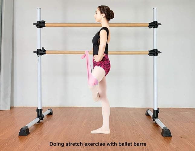 MARFULA 4 Ft Portable Wood Ballet Barre Ballet Bar Dance Barre Freestanding with Carry Bag thumbnail 6