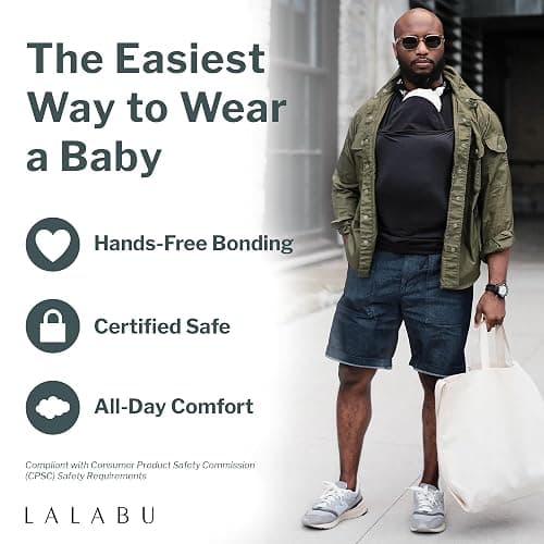 Lalabu The Dad Shirt | Hands-Free Baby Carrier for Dad with Kangaroo Pouch | Engineered for Bonding, Safety, & Comfort for Newborns Up to 15 Lbs. | CPSC Compliant - Simple Gray - XL thumbnail 3
