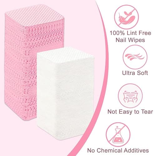 BONXAXK 720Pcs Lint Free Nail Wipes, Polish Remover, No lint Absorbent Soft | Nail Supplies, Naile Glue Wipes, Pads Gel, Non-Woven, for Fingernail Polish Remover Eyelash Extensions Nail Atr thumbnail 3