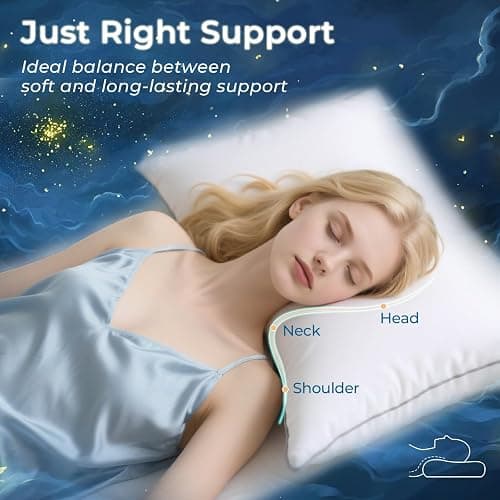 Sasttie Pillows Queen Size Set of 2, Bed Pillows for Side, Back, and Stomach Sleepers - Oeko-Tex Certified Down Alternative Plump Filling - Hotel Quality and Machine Washable, 2 Pack thumbnail 4