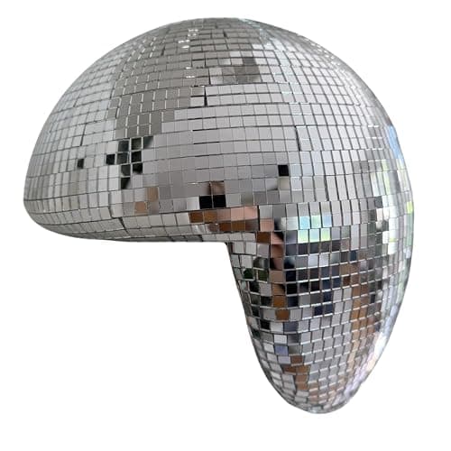Melted Disco Ball Decor,Handmade Reflective Mirror Ball,Aesthetic Shelf Decor for Bedroom, Office, Living Room,Unique Sparkling Disco Sculpture Modern Home Decor,Silver - Image 1