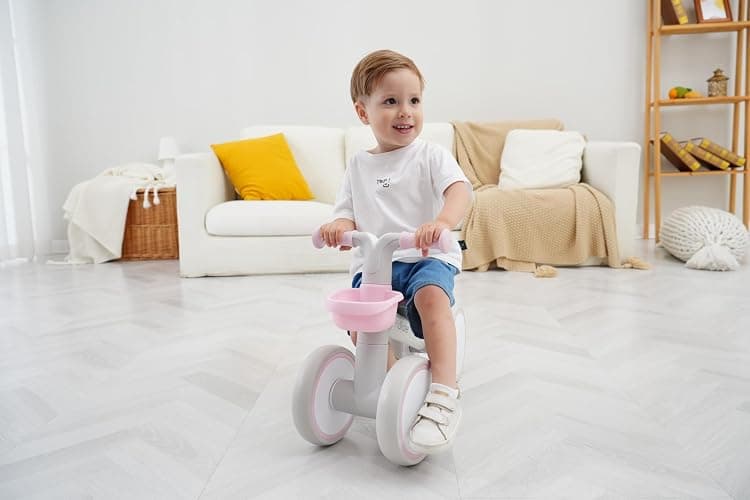 KidRoller Kid's Balance Bikes for 1 Year Old Boys and Girls, 12-36 Months Toddler Ride-on with Adjustable Seat and a Front Basket, First Birthday Gifts (Pink) thumbnail 7