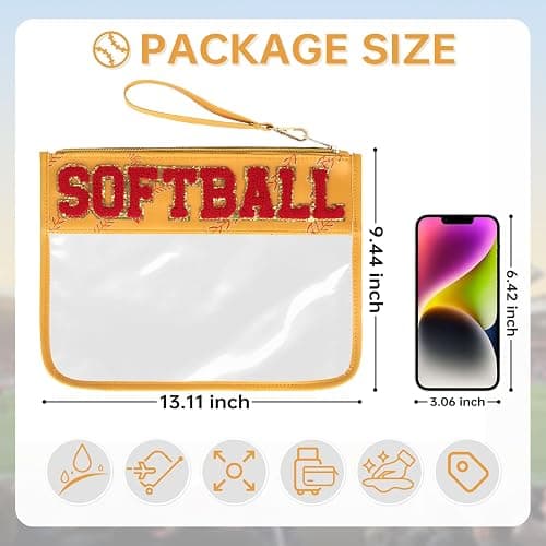 Baseball Gift Bags Baseballs Treat Bags Team Gifts Clear Chenille Letter Zipper Pouch Accessories Stuff Sport Portable thumbnail 3
