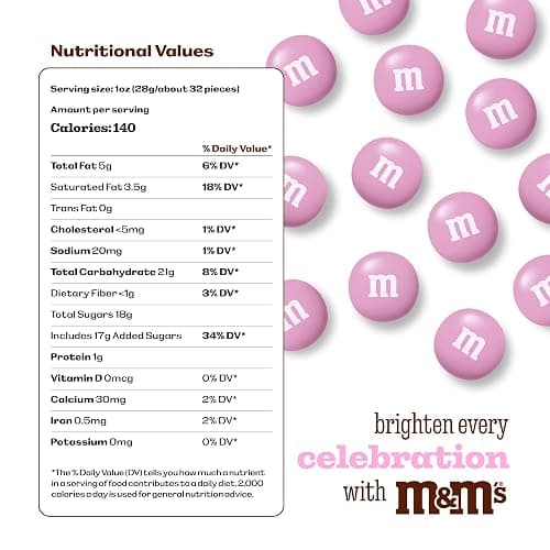 M&M’S WORLD Pink Milk Chocolate Candy, 5lbs of M&M'S in Resealable Pack for Candy Bars, Birthdays, Baby Showers, Gender Reveals, It's A Girl, Dessert Tables & DIY Party Favors thumbnail 2