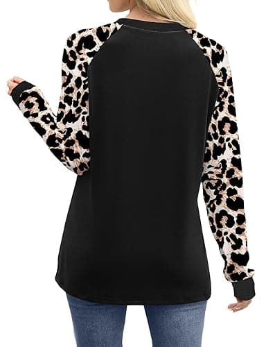 WIHOLL Long Sleeve Shirts for Women Color Block Raglan Tops Casual Crewneck Basic Tees Fall Clothes 2025 Fashion thumbnail 6