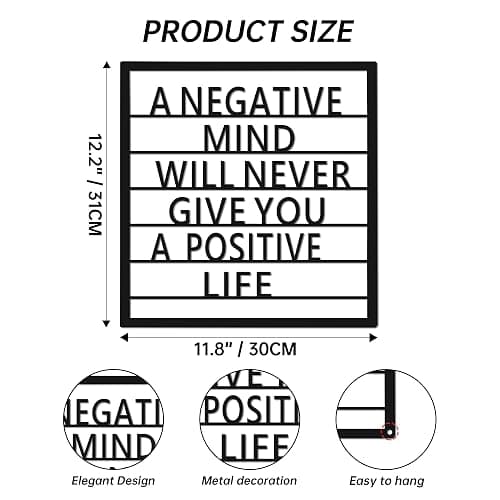 Metal Wall Sign with Empowering Message for Teen Boys Room | Industrial Style Motivational Decor | Powder-Coated Iron | Lightweight with Pre Drilled Holes Rust Resistant Iron thumbnail 3