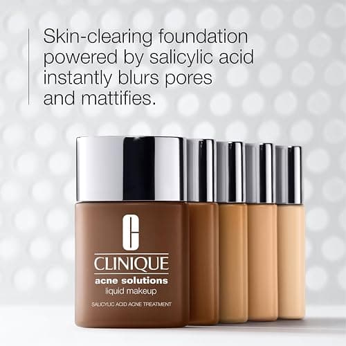Clinique Acne Solutions Liquid Foundation Makeup With Salicylic Acid For Dry Combination to Oily Skin Types | Medium Coverage, Natural Matte Finish thumbnail 3