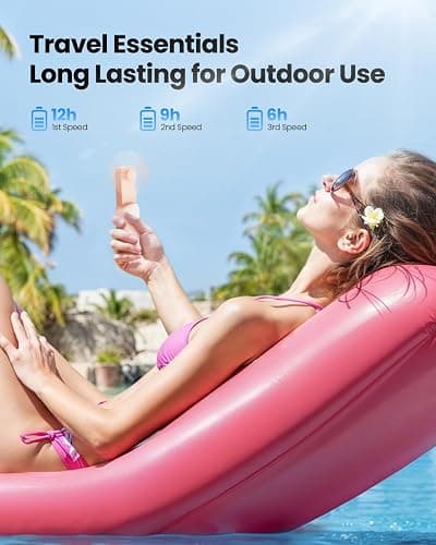 Gaiatop Portable Handheld Fan, Cute Clouds Mini Slide Fan, 3 Speed USB Rechargeable Small Hand Fan, Lash Makeup Pocket Personal Fan, Beach/Travel Essentials Summer Cooling Gifts for Women Girls Pink thumbnail 5