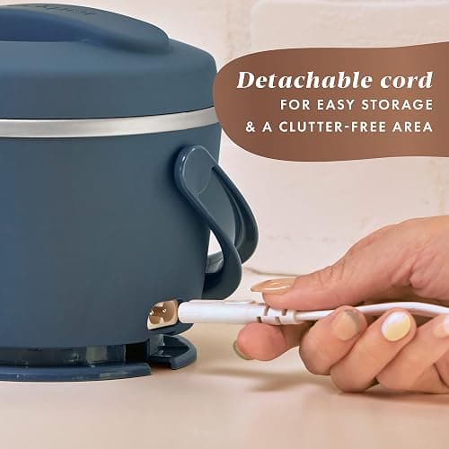 Crock-Pot 20-Ounce Electric Lunch Box, Portable Food Warmer, Faded Blue, Perfect for Travel, Car, On-the-Go, Keeps Food Warm, Spill-Free, Dishwasher-Safe, Ideal Gift for Men and Women thumbnail 3