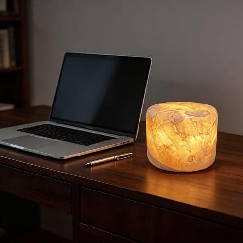 PanManner Natural Marble Lamp, Rechargeable Marble Touch Lamp Night Light, 3-Way Dimmable Stone Light,Small Ambient Lamp for Bedroom, Bedside Table, Living Room, Home Decor (4x4x3in) thumbnail 8