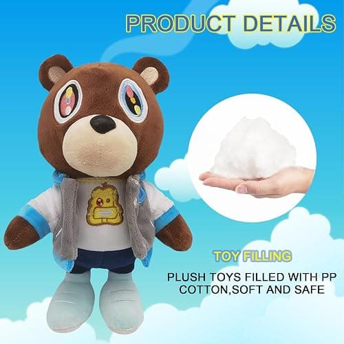 Cute Plush Bear Toy 10 inch Soft Stuffed Animal Perfect Graduation Gifts for Kids Fans Boys and Girls thumbnail 4