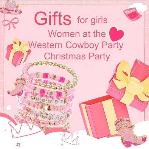 cnomg Western Cowgirl Bracelets Cowgirl Beaded Stretch Bracelets for Women Summer Beach Jewelry Accessories Christmas Birthday Gifts thumbnail 6