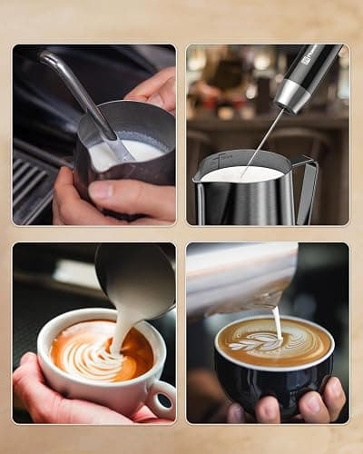 Maestri House Milk Frothing Pitcher, 12oz Espresso Steaming Pitcher Milk Frother Cup, Milk Coffee Cappuccino Latte Art, 304 Stainless Steel Jug Cup with Decorating Art Pen thumbnail 6