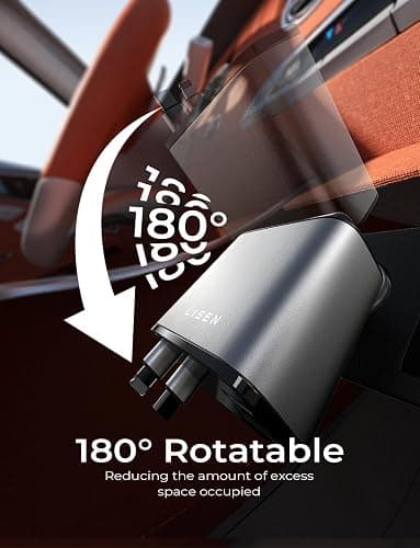 LISEN Retractable Car Charger [69W USB C Car Accessories Adapter ] for iPhone 16 USB C Charger Fast Charging, Travel Essentials Gifts for Women Men, Road Trip Essentials for iPhone 16e 16 15 14 13 12 - Grey thumbnail 7