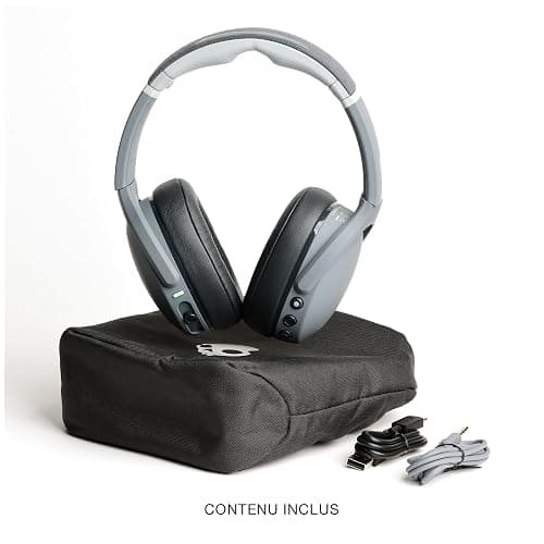 Skullcandy Crusher Evo Wireless Bluetooth Headphones with Extra USB-C Charging Cable, Multi-Sensory Bass, Noise Isolating Over-Ear Fit, 40 Hours Battery, Microphone for iPhone Android - Chill Grey thumbnail 3