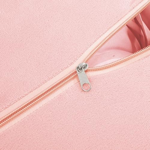 HOMBYS Fluffy Shaggy Cover for Papasan Chair Cushion, Plush Faux Fur Slipcover ONLY, (Without Cushion) Removable Soft Papasan Cushion Covers with 8 Ties, (Pink, 50"x50") thumbnail 8