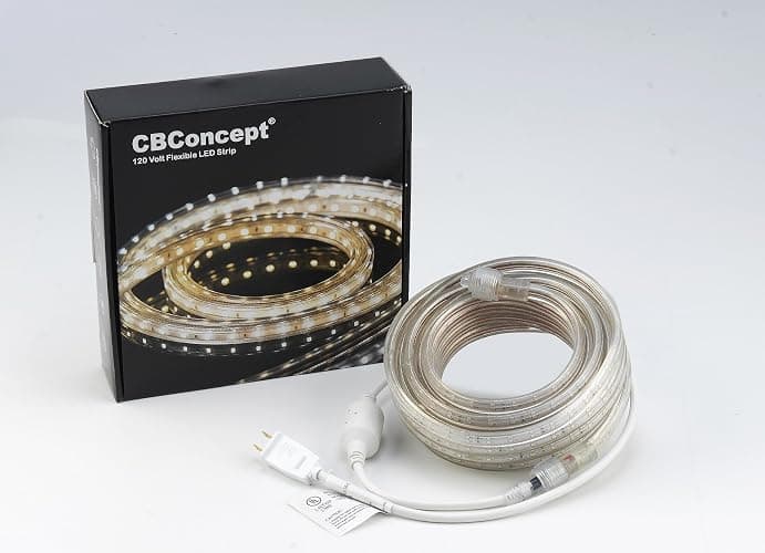 CBConcept UL Listed, 20 Feet,Super Bright 5400 Lumen, Pink, Dimmable, 110-120V AC Flexible Flat LED Strip Rope Light, Commercial Grade, Indoor Outdoor use, Ready to Plug n Shine thumbnail 4