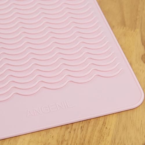 ANGENIL Pro Large Silicone Heat Resistant Mat for Curling Irons, Titanium Ceramic Flat Iron Hair Straightener and Hair Curler for Hot Hair Tools Mat Pouch 2-in-1, Iron Scald Accessories, 11.02" x 7.9" thumbnail 2
