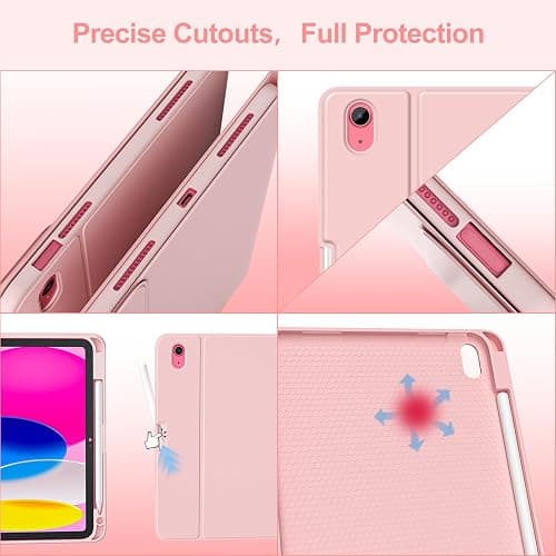 aMZCaSE Keyboard Case for iPad (A16) 11th / 10th Generation- 7 Colors Backlight Detachable Folio Keyboard for iPad (A16) 11th Gen 2025 & 10th Gen 10.9 inch 2022, Smart Wake/Up, Smoky Pink thumbnail 7