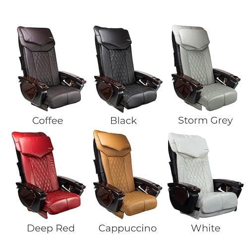 FIOR Shiatsulogic Pedicure Chair 18-LX with Discharge Pump Stylish Pedicure Tub with Pipe-Less Magnetic Jet, White/Grey Oak Trim, Black Coverset thumbnail 8