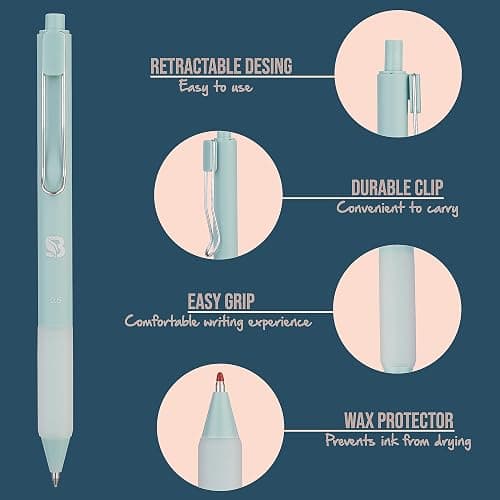BLIEVE - Pastel Colored Gel Pens With Cool Matte Finish, Aesthetic and Cute Pens With Smooth Writing For Journaling And Bible Note Taking No Bleed Through, Cute School Supplies 8 Pack thumbnail 7