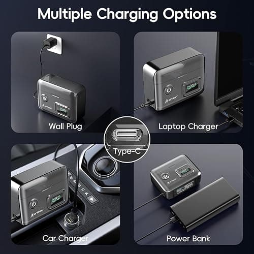 Artman LP-E17 Battery 1400mAh (2-Pack) and 1.5H 2-Slot LCD USB-C Fast Charger for Canon EOS R100 R50 RP R10 R8, Rebel T8i T7i T6i T6s SL2 SL3, M3 M5 M6, 77D 200D 250D 750D Camera,Smart Percent Display thumbnail 8