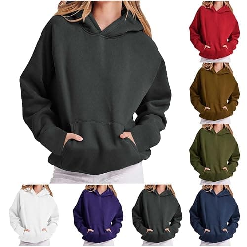 takaeys Hoodies for Women Trendy Long Sleeve Hooded Sweatshirt Oversized Fleece Pullover 2025 Fall Outfits with Pocket thumbnail 7