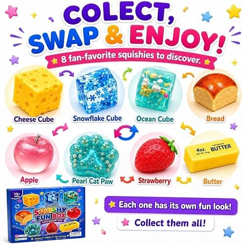Squishy Box Mystery Set (#A) | 8 Pcs Squishies, Soft Squeeze Fidget Toys, Malt Sugar Blind Box, Fun Gift for Kids Teens and Adults thumbnail 4