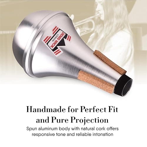 Denis Wick Straight Mute for Trumpet or Cornet, 5504 - Hand-Spun Aluminum Mute with Natural Cork - Brilliant Tone, Reliable Intonation & Tight-Bell Fit for Performance - 6.1 x 3.4 x 3.4 In, 2.26 oz thumbnail 5