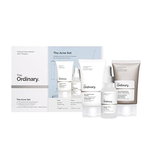 The Ordinary The Acne Set, 3-Step Skin Regimen with Glucoside Foaming Cleanser, Salicylic Acid 2% Solution, and Natural Moisturizing Factors + Beta Glucan | Skin Care Set - Image 1