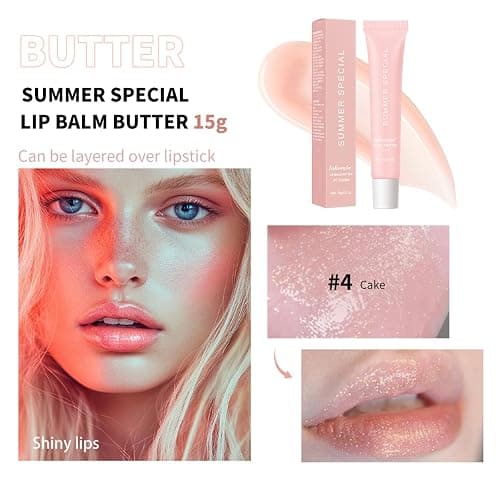 4 PCS Summer Special Lip Butter Balm - Ultra-Hydrating, Nourishing Lip Care with Natural Ingredients, Shea Butter & Olive Oil, Soothes & Softens Dry Lips (4PCS, 0.5 Fl Oz (Pack of 4)) thumbnail 6
