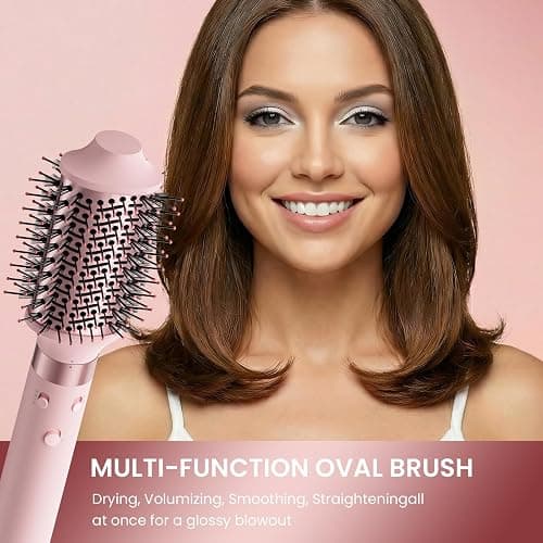 MESCOMB 5 in 1 Dual Voltage Hair Styler Ionen Föhn & Airstyler Set mit Aufsätzen, Schnelltrocknend,Lockenstab,Glätten, Volumen, Ohne Hitzeschäden | 100–240V für weltweite Reisen mit Reisetasche thumbnail 4