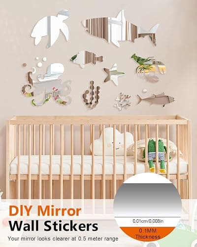 12Pack Acrylic Flexible Mirror Sheets,12x12 Inch Self-Adhesive Mirror Tiles,Square Cuttable Wall Stickers Non Glass Safety Reflective for Home Wall DIY Decor thumbnail 4
