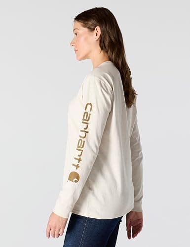 Carhartt Women's Loose Fit Heavyweight Long-Sleeve Logo Sleeve Graphic T-Shirt thumbnail 2